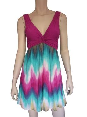 FOREVER21 Tie Dye Multi-Color Summer Casual Knee Length Dress